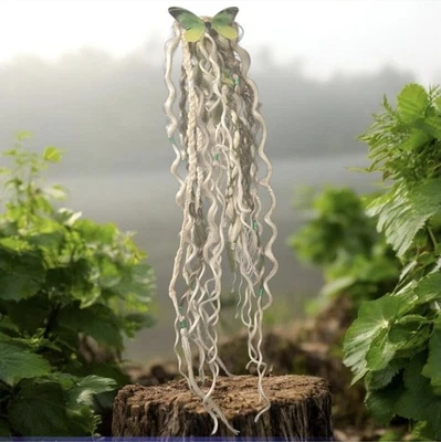 Extensiones de Cabello Mariposa con Trenzas y Rizos Clip Rastas Festival Boho Foto 1 de 4