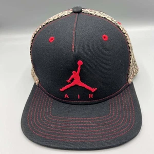 Air Jordan Mütze Herren schwarz rot Zement Elefant Jumpman Druckknopflasche Kappe - Bild 1 von 8