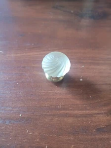 Vintage Smoked Glass Cabinet Knob With Swirl Design And Polished Brass Base - Picture 1 of 10