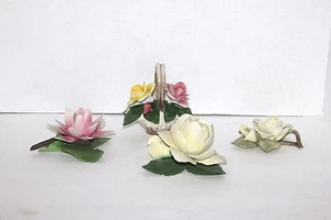 Large Lot of Capodimonte Floral Ceramic & Porcelain Figurines/ Italian Pottery - Picture 1 of 11