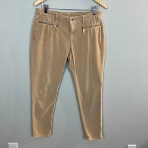 Michael Kors Cordhose Damen 4 Khaki Hellbraun Skinny Bein Reißverschlusstaschen MK Logo - Bild 1 von 9