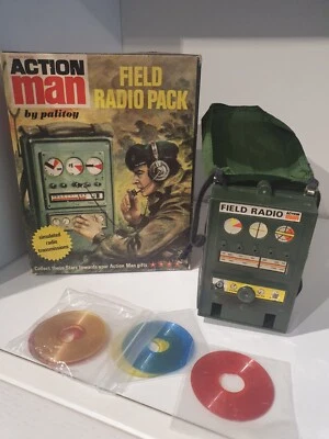 ¡Paquete de radio de campo Gi Joe vintage 1964 AM en caja con discos adicionales!  Foto 1 de 4
