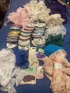 Mixed Bulk Lot of RibbonLace ! Great for DIY Scrapbooking Hairbow Crafts - Picture 1 of 9