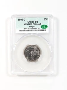 1999-D Pennsylvania State Quarter CAC Sample ANA 2023 Pittsburgh CAC Grading - Picture 1 of 5