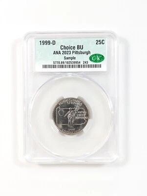 1999-D Pennsylvania State Quarter CAC Sample ANA 2023 Pittsburgh CAC Grading - Image 1 of 4