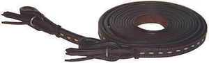 Buffalo Leather Oiled Split Reins with Natural Rawhide Buckstitch - Picture 1 of 1