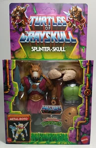 MATTEL MOTU x TMNT TURTLES GRAYSKULL SPLINTER SKUL EUROPEAN ACTION FIGURE SEALED - Picture 1 of 19