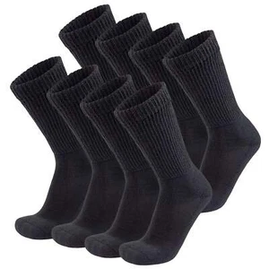 Diabetic Slipper Socks, Extra Thick Cotton Cushioned Crew Socks (Size 10-13) - Picture 1 of 17