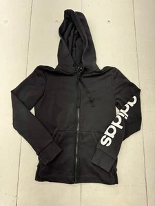 Adidas Black Fullzip Hooded Jacket Boys Size Small - Picture 1 of 6