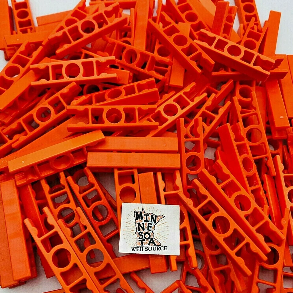 100 Knex Orange Ladder 2-Way Straight Connectors - Standard K'nex Parts - Image 1 of 3
