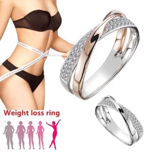 Weight Loss Crystal Rhinestone Ring Slimming Healthcare Ring Magnetic Jewel>~E - Picture 1 of 23