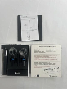 Lavalier Microphone Wireless Audio Video Recording Mini Mic For Android/iPhone - Picture 1 of 4