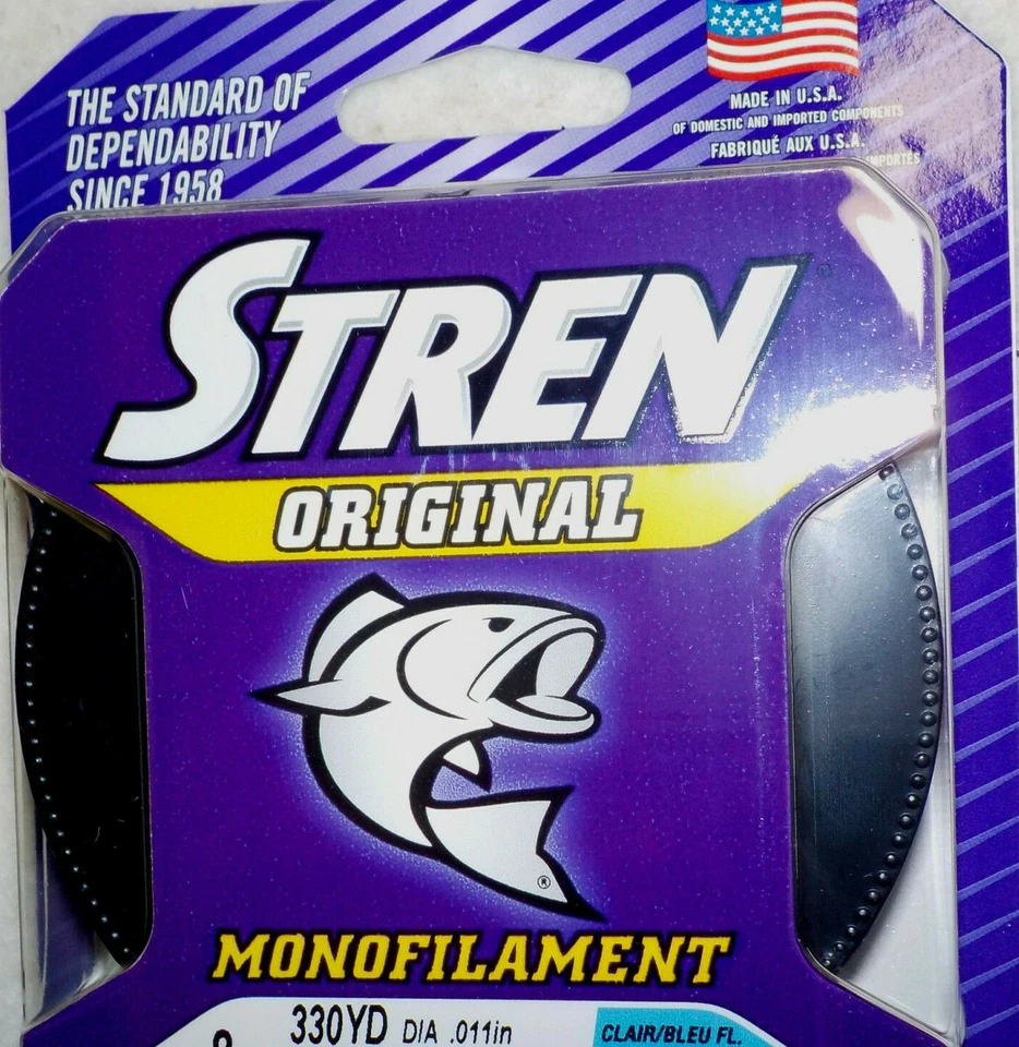 STREN ORIGINAL MONOFILAMENT BASS CRAPPIE WALLEYE CLEAR BLUE FISHING LINE CHOICE  - Image 1 of 1