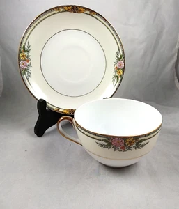 Noritake Croydon Pattern Bone China Teacup & Saucer Discontinued Rare READ - Picture 1 of 5