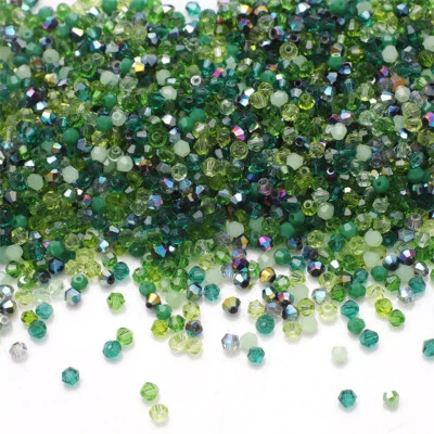 1000x Czech Glass Faceted Bicone Crystal Beads Spacer 2mm 3mm DIY Jewelry Making - Image 1 of 4