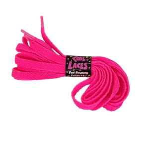 VINTAGE ILLUMINATIONS COOL LACES FUN FASHION FOOTWEAR NEON PINK SHOE LACES NOS - Picture 1 of 5