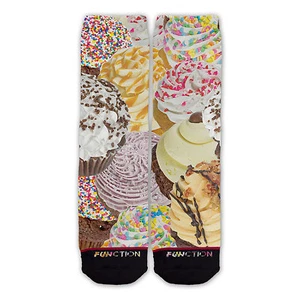 Function - Cupcake Fashion Sock Food Dessert Foodie Sprinkle Pastry Cake Chef - Picture 1 of 3