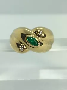 Natürlicher AAA kolumbianischer Marquise Smaragd Solitär Ring 18K Y.G - Bild 1 von 6