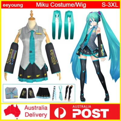 EEYOUNG-80 Hatsune Miku Vocaloid Cosplay Costume Wig Uniform Dress Christmas Party Outfits