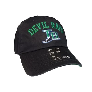 Nike Tampa Bay Rays Hat Cap Mens Adjustable M-L Black Throwback MLB Club Cap - Picture 1 of 10