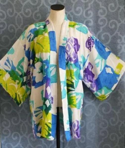 Rare JAMS WORLD White Multi COZUMEL Kimono Topper Coverup Jacket OS M L XL 52"B - Picture 1 of 14