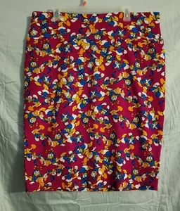 Women's Lularoe Disney 3XL Cassie Skirt Donald Duck Theme Multi Color Red Bl Wht - Picture 1 of 4
