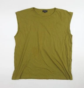 Brave Soul Mens Green Sleeveless Crew Neck T-Shirt M - Picture 1 of 12