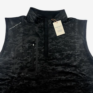 Peter Millar Crown Sport Forge Performance Qtr Zip Camo Gilet Pullover Vest Medi - Picture 1 of 12