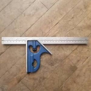 PEC 12" Combination Square 32nd/.5mm Both Sides, Body Is A First, Rule Is A Blem - Picture 1 of 2
