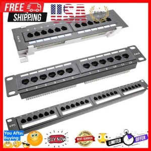 12/24 Port RJ45 Ethernet LAN Network Rack Ethernet Rack Mount - Afbeelding 1 van 15