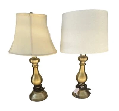 Lámpara de Mesa Regency Hill Estilo Tradicional 26" Alto Antiguo Latón Dorado Metal Par Foto 1 de 4