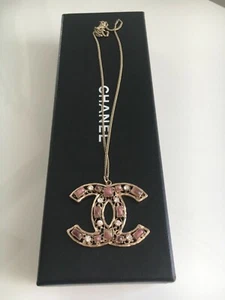 New Women’s Designer CHANEL Always Classic Pink Stone and Crystal CC Necklace - Picture 1 of 12