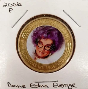2006: Dame Edna Everage - Perth Mint coloured 50 cents taken from a PNC - Bild 1 von 2