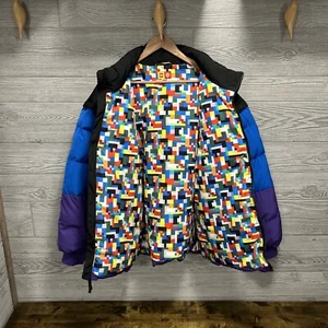 LEGO Target Colorblock Puffer Jacke Herren L Retro Blockprint gefüttert Wintermantel - Bild 1 von 15