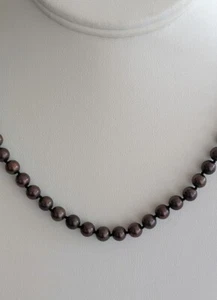 Chocolate Color Pearl Necklace 14K Clasp Retail Price $450 My Price Only 249OBO! - Picture 1 of 5