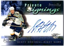 2000-01 Topps Premier Plus Private Signings Scott Hartnell Auto Nashville