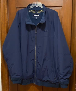 Lands End Mens Blue Size 4XL Fleece Lined Zip Front Squall Bomber Jacket Coat LN - Picture 1 of 11