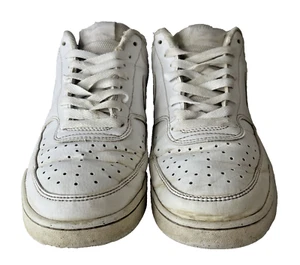 Used Men Nike Court Vision Low Triple White Sneakers size 10 - Picture 1 of 13