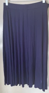 New Without Tags Stretchy Navy Blue Maxi /Midi Skirt Elasticised Waistband 14-16 - Picture 1 of 2