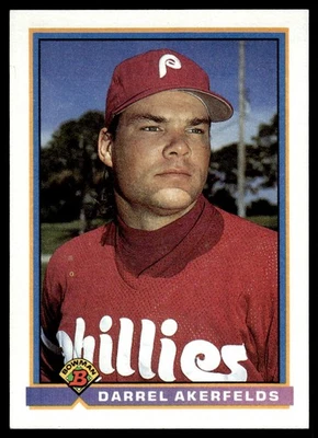 1991 Bowman Darrel Akerfelds Philadelphia Phillies #493 15085 - Image 1 of 2
