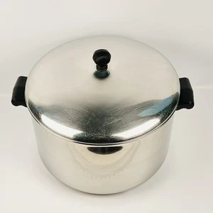 Vintage Farberware 8 Quart Stock Pot w/ Lid Aluminum Clad Stainless Steel USA - Picture 1 of 8