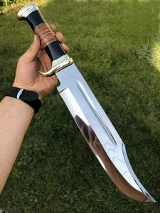 17" HANDGESCHMIEDETES Jagd Krokodil Dundee hochpoliertes Überleben Bowie Messer + Scheide - Bild 1 von 8