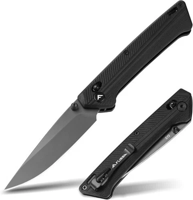 FLISSA Pocket Knife Folding Knife with D2 Steel Blade G10 Handle Shaft Lock USA