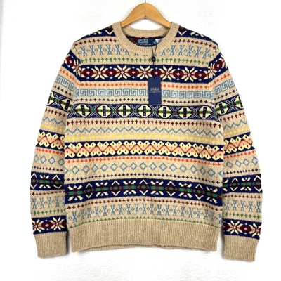 NEW Polo Ralph Lauren Adult Medium Fair Isle Sweater Wool Blend $398 MSRP - Image 1 of 4