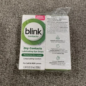 Lot of 2 Blink Lubricating Eye Drops for Contact Lenses 0.34 fl oz each Sealed  - Picture 1 of 3