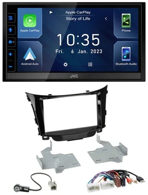 JVC DAB Bluetooth MP3 USB 2DIN Autoradio für Hyundai i30 ab 2012 AUX USB - Bild 1 von 4