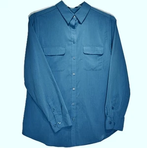 Blusa donna Chico's taglia 0 manica lunga bottoni davanti con tasche colore blu - Foto 1 di 7