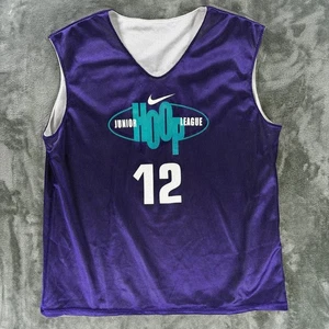 Vintage Nike Junior Hoop League Jersey Purple USA XL Fits Men M 90s Basketball - Picture 1 of 9