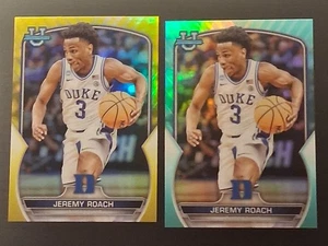 2022-23 Bowman University Chrome Jeremy Roach 2-Parallel Card Lot Yellow & Aqua - Picture 1 of 5