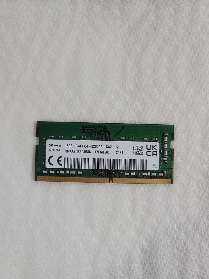 SK Hynix 16GB 1RX8 PC4-3200AA-SA2 SODIMM Memory RAM HMAA2GS6CJR8N-XN - Image 1 of 2